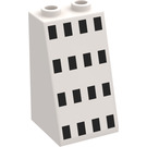 LEGO Weiß Steigung 2 x 2 x 3 (75°) mit 16 Schwarz Squares Hohlbolzen, raue Oberfläche (3684)