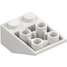 LEGO White Slope 2 x 3 (25°) Inverted with Connections between Studs (2752 / 3747)