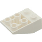LEGO White Slope 2 x 3 (25°) Inverted with Connections between Studs (2752 / 3747)