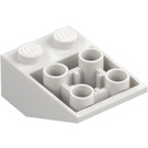 LEGO White Slope 2 x 3 (25°) Inverted without Connections between Studs (3747)