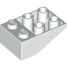 LEGO White Slope 2 x 3 (25°) Inverted without Connections between Studs (3747)