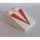 LEGO Weiß Steigung 2 x 3 (25°) mit rot Triangles mit rauer Oberfläche (3298)