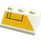 LEGO Weiß Steigung 2 x 3 (45°) mit Light Orange Pendeln Seite Dekoration Links Aufkleber (3038)