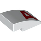 LEGO White Slope 2 x 3 Curved with "A" (24309)