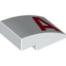 LEGO White Slope 2 x 3 Curved with "A" (34962 / 78179)