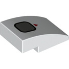 LEGO White Slope 2 x 3 Curved with Red Triangle, Gray Rounded Square (24309 / 78242)