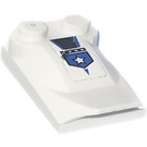 LEGO White Slope 2 x 3 x 0.7 Curved with Wing with Stripes and Police Badge Sticker (47456)