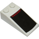 LEGO White Slope 2 x 4 (18°) with Black Area with 6 Red Dots Sticker (30363)