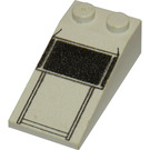 LEGO Bianco Pendenza 2 x 4 (18°) con Nero Parabrezza (30363 / 47885)