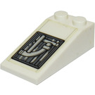 LEGO Weiß Steigung 2 x 4 (18°) mit Pipework Aufkleber (30363)