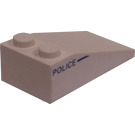 LEGO White Slope 2 x 4 (18°) with Police and Line (Left) Sticker (30363)