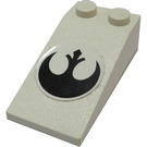 LEGO blanc Pente 2 x 4 (18°) avec SW Rebel Alliance logo Autocollant (30363)