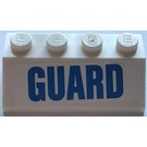 LEGO White Slope 2 x 4 (45°) with "GUARD" Sticker with Rough Surface (3037)