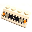 LEGO White Slope 2 x 4 (45°) with Headlights and Black Lines Pattern with Rough Surface (3037 / 82929)
