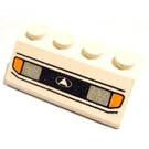 LEGO White Slope 2 x 4 (45°) with Headlights and Black Lines Pattern with Rough Surface (82927 / 82928)