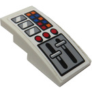 LEGO Wit Helling 2 x 4 Gebogen met Airplane Control Paneel Sticker (93606)