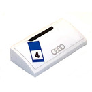 LEGO White Slope 2 x 4 Curved with Audi Rings '4' Sticker with Bottom Tubes (88930)