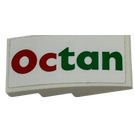 LEGO White Slope 2 x 4 Curved with 'Octan' Sticker (93606)