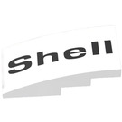 LEGO Wit Helling 2 x 4 Gebogen met 'Shell' (Model Links) Sticker (93606)