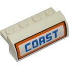 LEGO Weiß Steigung 2 x 4 x 1.3 Gebogen mit "COAST" Aufkleber (6081)