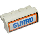 LEGO White Slope 2 x 4 x 1.3 Curved with "GUARD" Sticker (6081)