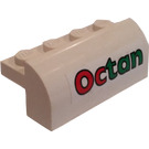 LEGO blanc Pente 2 x 4 x 1.3 Incurvé avec Octan logo Autocollant (6081)