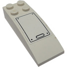 LEGO blanc Pente 2 x 6 Incurvé avec Hatch Autocollant (44126)