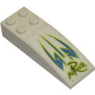 LEGO White Slope 2 x 6 Curved with 'R POWER' and Trident Sticker (44126)