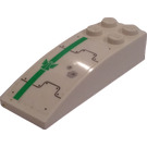 LEGO blanc Pente 2 x 6 Incurvé avec Vaporizer Plates et Insignia (Droite) Autocollant (44126)