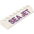 LEGO Weiß Steigung 2 x 8 (45°) mit 'SEA JET' (Model Links) Aufkleber (4445)