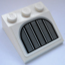 LEGO blanc Pente 3 x 3 (25°) avec Haut Arrondi Grille Autocollant (4161)
