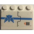 LEGO Wit Helling 3 x 4 (25°) met Blauw Stripe, Galaxy Squad logo, Lucht Vent en Oranje Pijl (Rechtsaf) Sticker (3297)