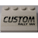 LEGO Wit Helling 3 x 4 (25°) met 'CUSTOM RALLY VAN' Sticker (3297)