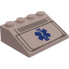 LEGO White Slope 3 x 4 (25°) with EMT Star of Life Grille (3297)