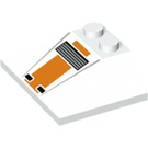 LEGO White Slope 3 x 4 Double (45° / 25°) with Snowspeeder Orange stripe (4861 / 66393)