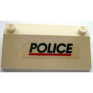 LEGO White Slope 3 x 6 (25°) with 'POLICE', Red Stripe Sticker with Inner Walls (3939)