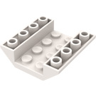 LEGO Weiß Steigung 4 x 4 (45°) Doppelt Invertiert mit Open Center (Keine Löcher) (4854)