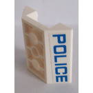 LEGO White Slope 4 x 4 (45°) Double Inverted with Open Center with 'POLICE' on two sides Sticker (2 Holes) (4854)