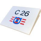 LEGO White Slope 6 x 8 (10°) with 'C 26' & Coast Guard Logo Sticker (4515)