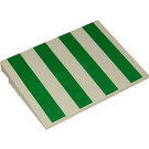 LEGO Weiß Steigung 6 x 8 (10°) mit Green Streifen (4515)