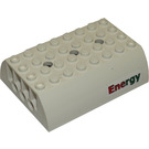 LEGO White Slope 6 x 8 x 2 Curved Double with Red and Green 'Energy' Sticker (45411 / 56204)