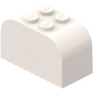 LEGO Blanc Pente Brique 2 x 4 x 2 Incurvé (4744)