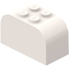LEGO blanc Pente Brique 2 x 4 x 2 Incurvé (4744)