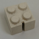 LEGO Weiß Slotted Backstein 2 x 2 ohne untere Rohre, 1 Schlitz