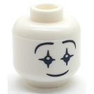 LEGO White Smiling Clown Head (Recessed Solid Stud)