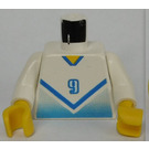 LEGO White Soccer Player with Torso with Blue Number 9 (973)