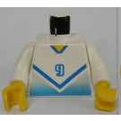 LEGO Weiß FußBall Player mit Torso mit Blau Number 9 (973 / 73403)