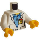 LEGO White Space Scientist Lab Coat with Medium Blue Shirt and ID Badge Female Torso (973 / 76382)