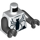 LEGO Hvit Spider-Pike med Svart og Hvit Drakt Minifigur Overkropp (973 / 76382)