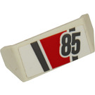 LEGO White Spoiler with Handle with Stripes Red and Gray and 85 Sticker (98834)